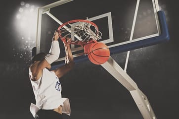 Man playing basketball