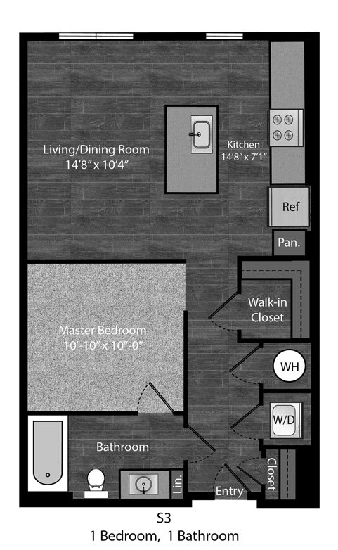 1Bed 1Bath | 950 sqft