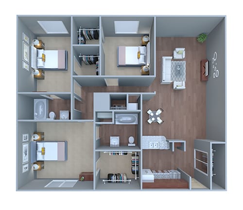 3 bedroom floor plan