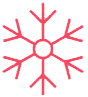 a drawing of a pink snowflake on a green background