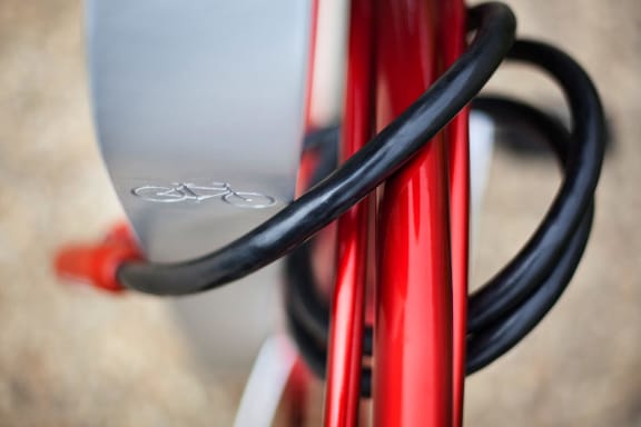 Alt- Olympia red Bike Rack with lock