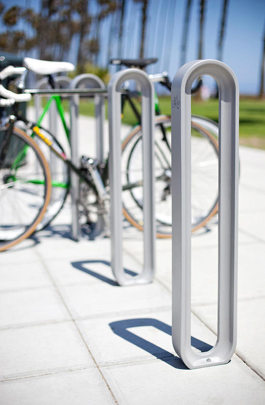 Alt - Olympia Bike Racks shown with Aluminum Texture powdercoat
