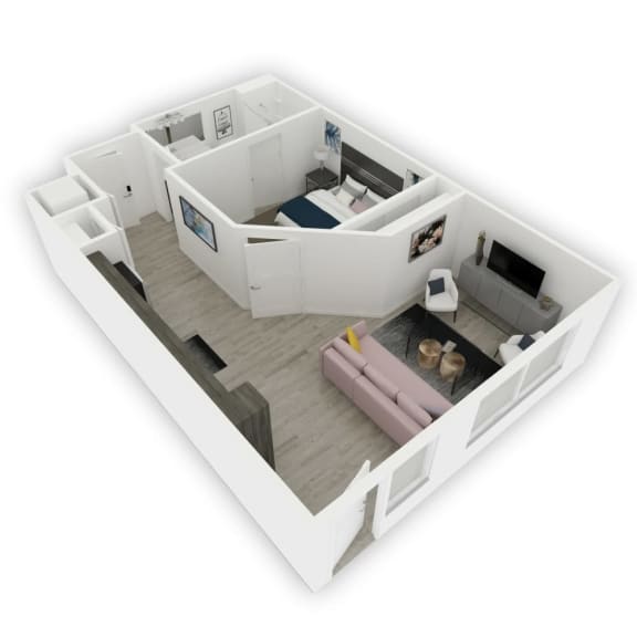 Emerald, 1 bed 1 bath, 950sqft