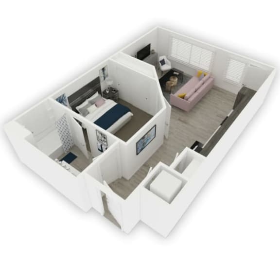 Emerald, 1 bed 1 bath, 950sqft