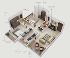 an image of a 3d floor plan of a house