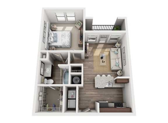 a 2 bedroom192 sq ft floor plan