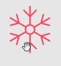 a drawing of a snowflake with a hand in the middle of it