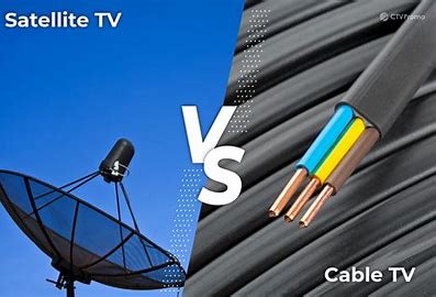 A comparison image between Satellite TV and Cable TV.