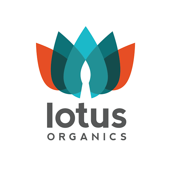 a logo for lotus organics
