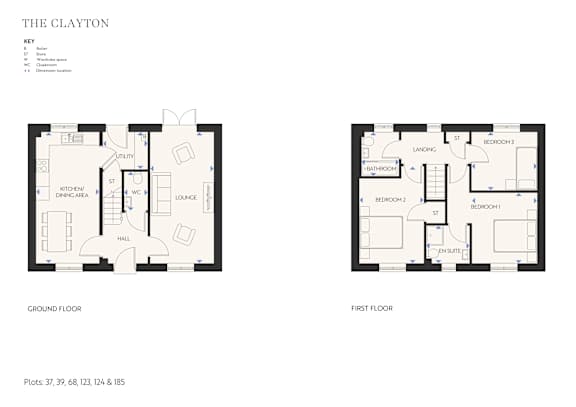 A floor plan of a property named The Clayton is shown.