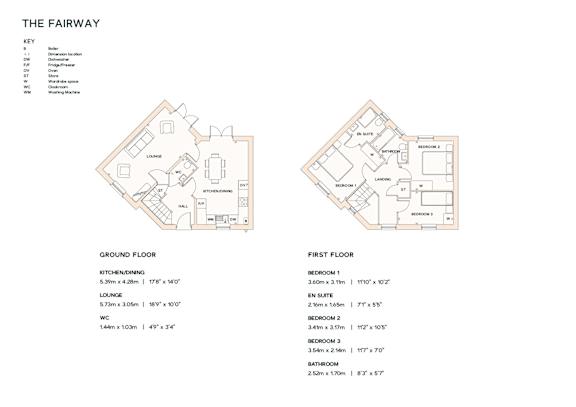A floor plan for a property named The Fairway, showing the layout of the ground and first floor.