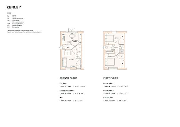 A floor plan for a Kenley property, including a ground floor and first floor layout.