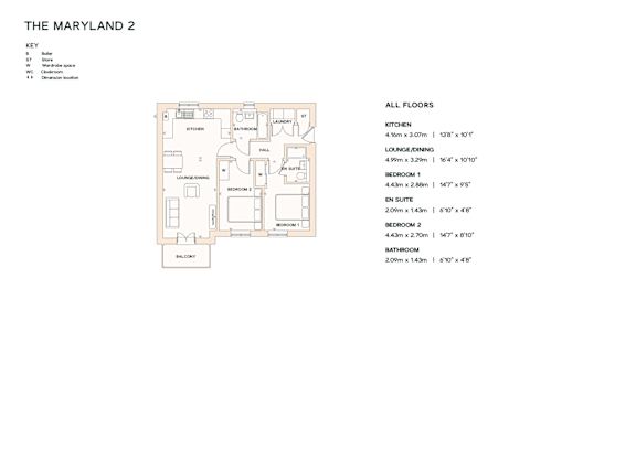 A floor plan for a property called The Maryland 2.