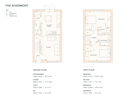 A floor plan for a property called The Rivermont is shown with details for the ground and first floor.