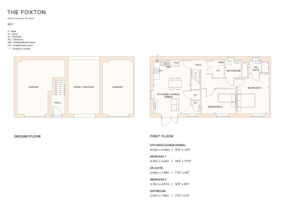 A floor plan for a property named The Foxton is displayed.