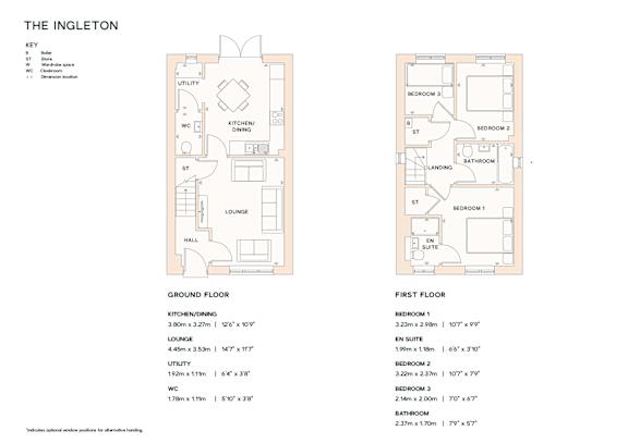 A floor plan for a property called The Ingleton, showing the layout of the ground and first floor.