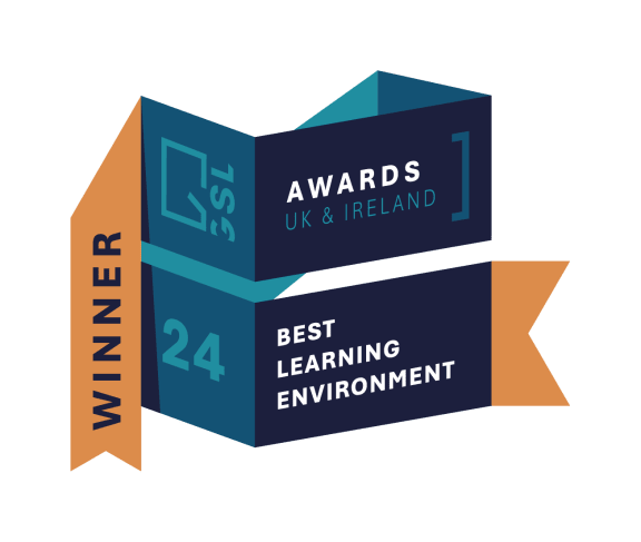 a box of best learning environment awards logos