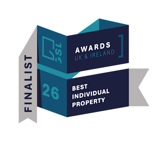 A graphic design for an awards ceremony for best individual property in the UK and Ireland.