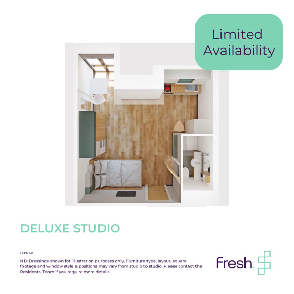 Floor Plan  Deluxe Studio - EPC Band B to C