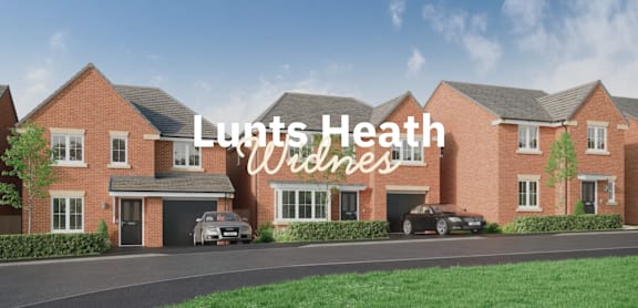 A row of houses with the text "Lunts Heath" overlaid on the image.