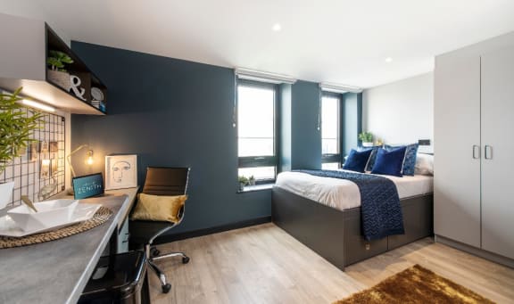 Floor Plan  Premium Studio, Zenith, Student accommodation in Cardiff