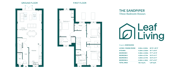 A floor plan for a three bedroom apartment is displayed.