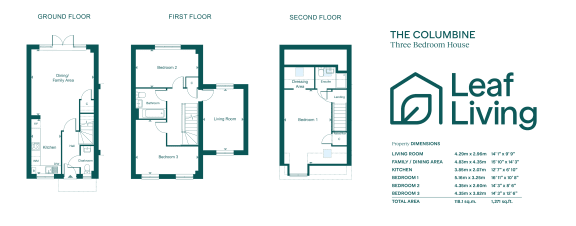Floorplan for 4 bedroom Aster home at Leaf Living in Church Crookham.