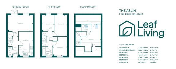 a floor plan of three different floor plans of a living room and a bedroom