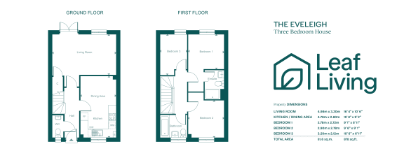 a floor plan of a house with three bedrooms and a living room