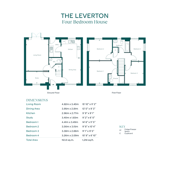 A floor plan for The Leverton Four Bedroom House is displayed.