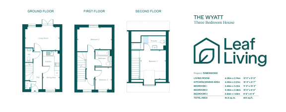 a blueprint of a floor plan of a house with three different views of the floor