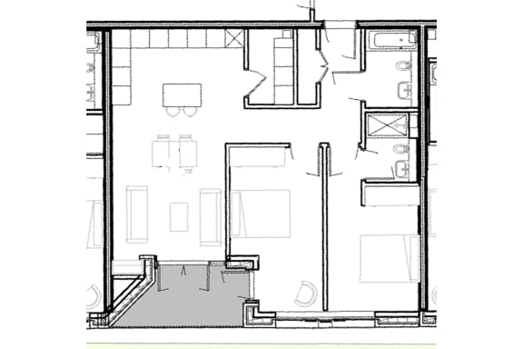 a schematic diagram of a floor plan of a house