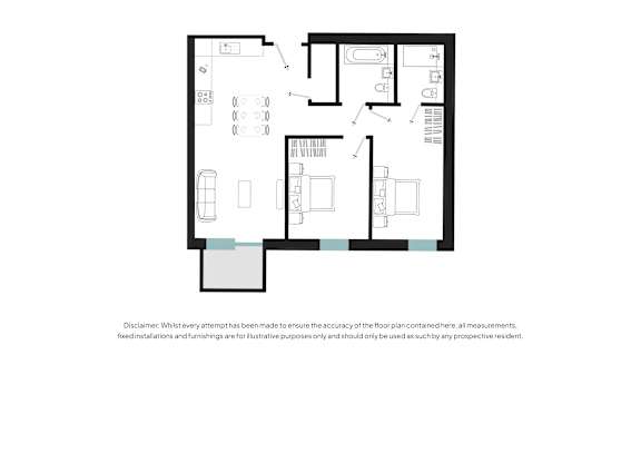 A floor plan of a house with a disclaimer at the bottom.