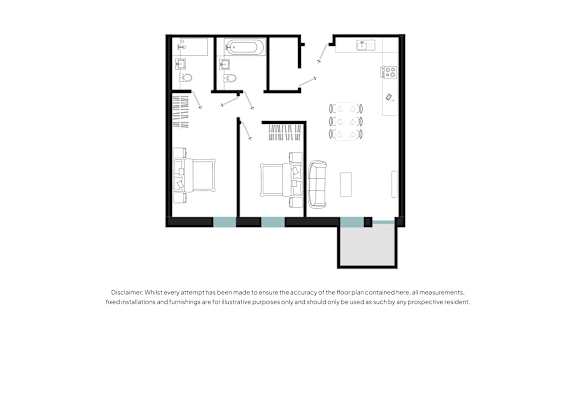 A floor plan of a house with a disclaimer at the bottom.