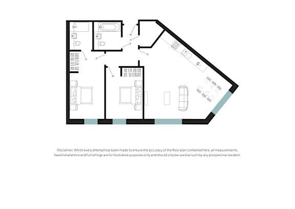 A floor plan of a house with a disclaimer at the bottom.