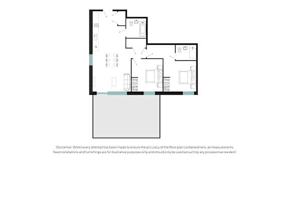 A floor plan of a house with a disclaimer at the bottom.