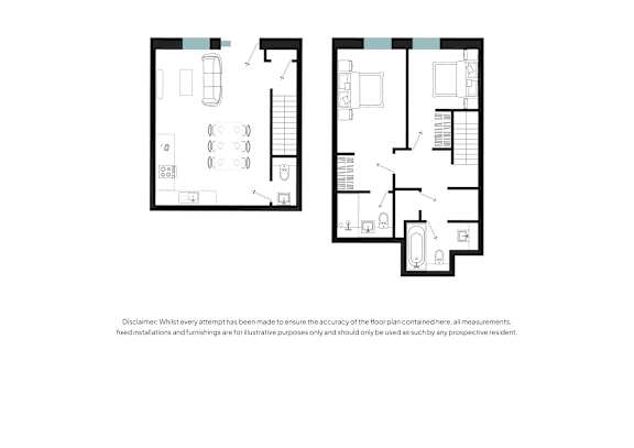 Two floor plans for a house are shown.