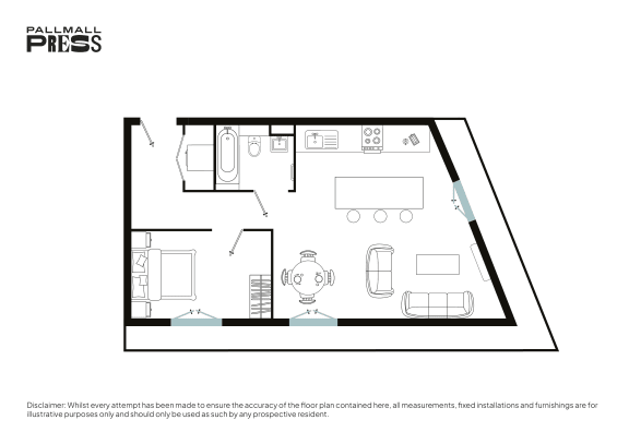 a floor plan of a bedroom apartment
