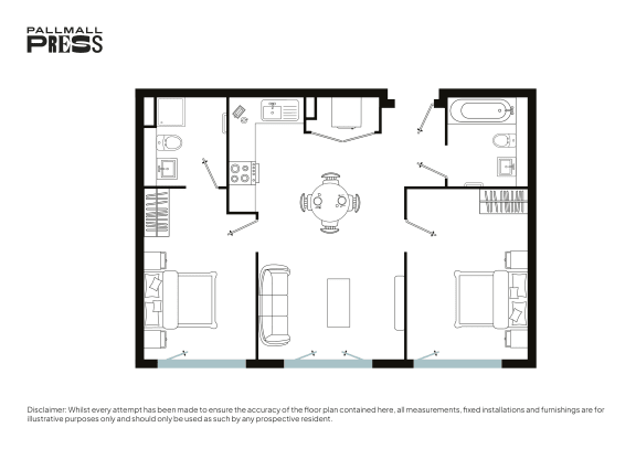 a floor plan of a bedroom apartment