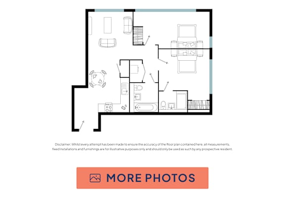 A floor plan of a house with a disclaimer at the bottom.