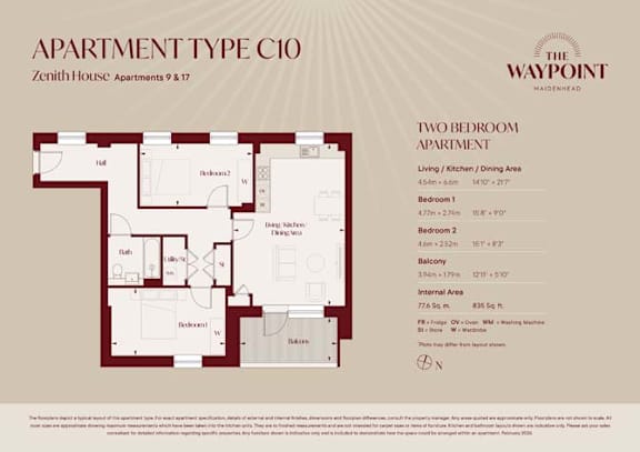 C10 Floorplan at The Waypoint Apartments, Maidenhead