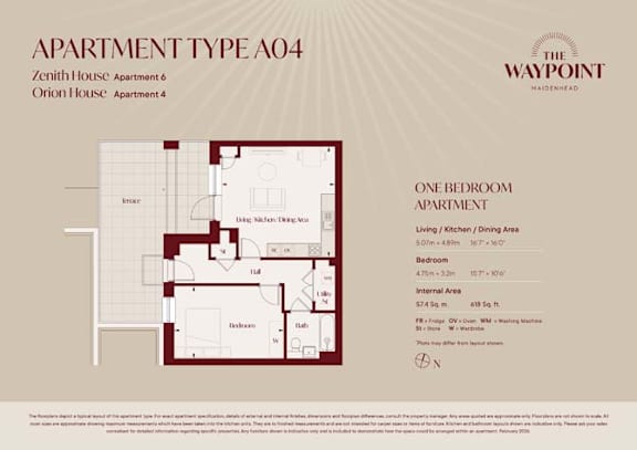 Floor Plan  A04 Floorplan at The Waypoint Apartments, Maidenhead