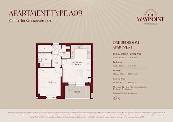 A09 Floorplan at The Waypoint Apartments, Maidenhead, SL6 8YH