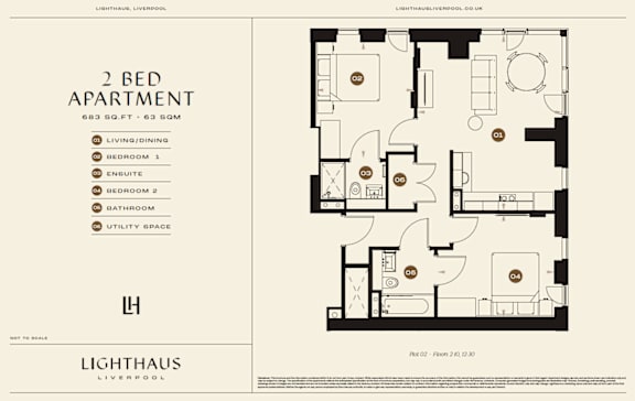 Plot 02 Floorplan at Lighthaus Liverpool Apartments, Liverpool, L3 1EW