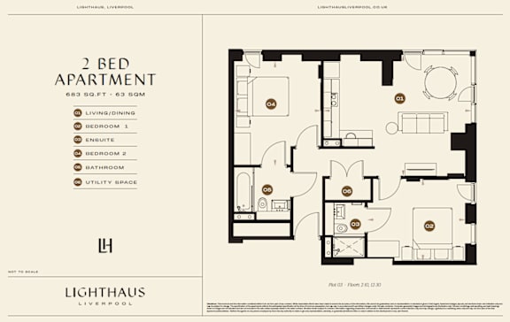 Plot 03 Floorplan at Lighthaus Liverpool Apartments, Liverpool