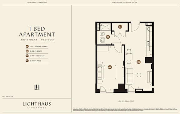 Plot 08 Floorplan at Lighthaus Liverpool Apartments, Liverpool, L3 1EW