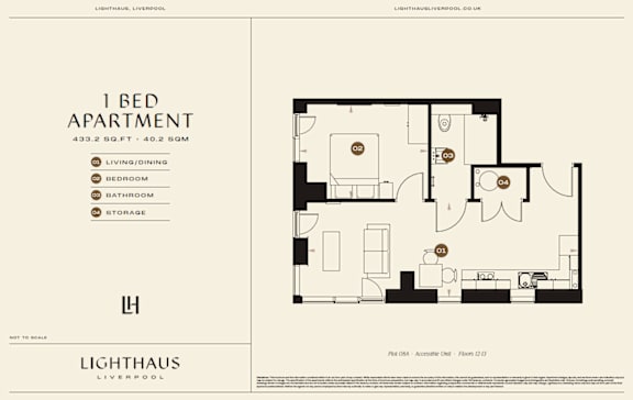 Plot 08A Floorplan at Lighthaus Liverpool Apartments, Liverpool
