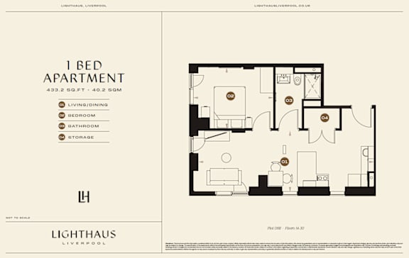 Plot 08B Floorplan at Lighthaus Liverpool Apartments, Liverpool, L3 1EW