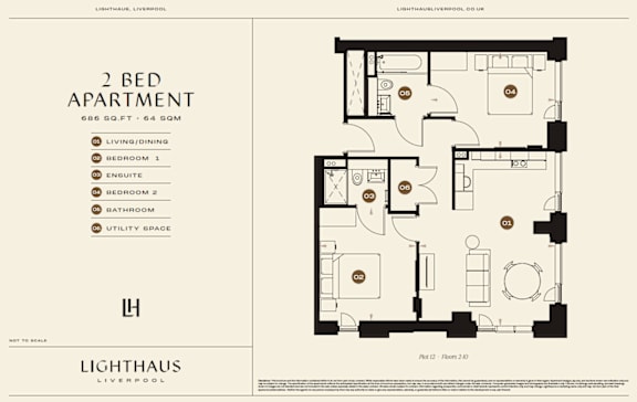 Plot 12 Floorplan at Lighthaus Liverpool Apartments, Liverpool, L3 1EW