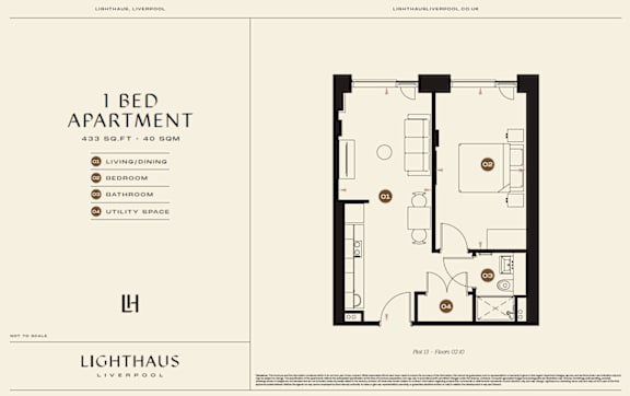 Plot 13 Floorplan at Lighthaus Liverpool Apartments, Liverpool